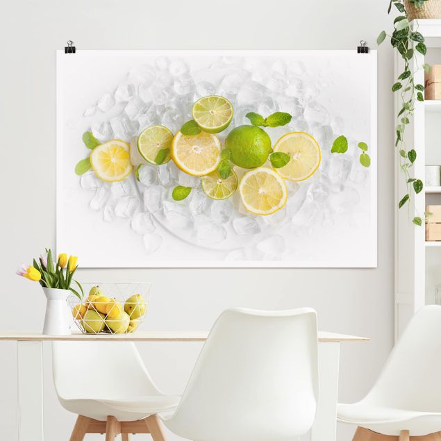 Poster - Citrus Fruit On Ice Cubes