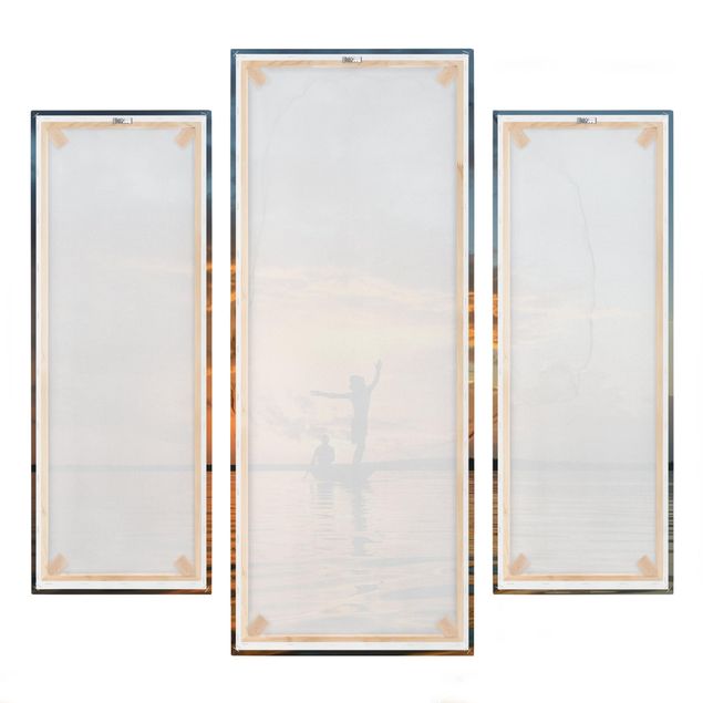 Print on canvas 3 parts - Fishing Net At Sunset