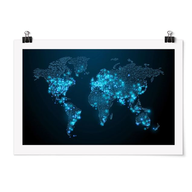 Poster - Connected World World Map
