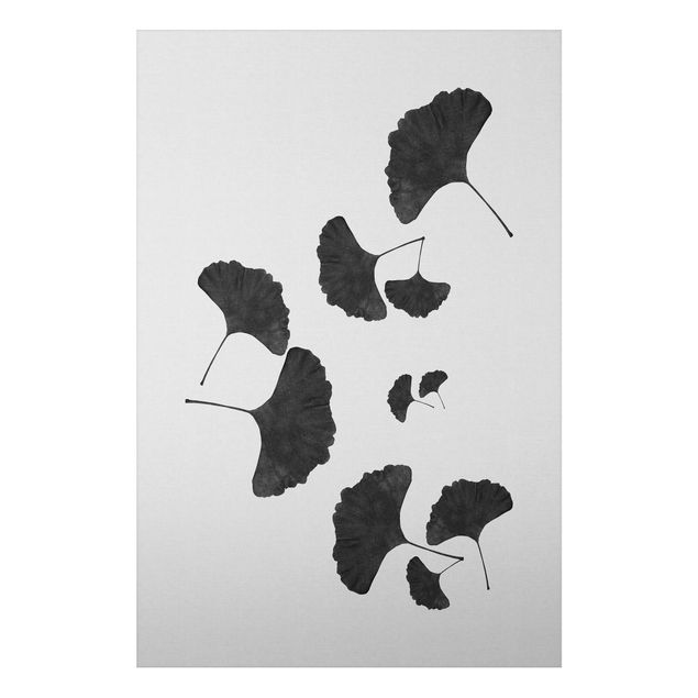 Print on aluminium - Ginkgo Composition In Black And White