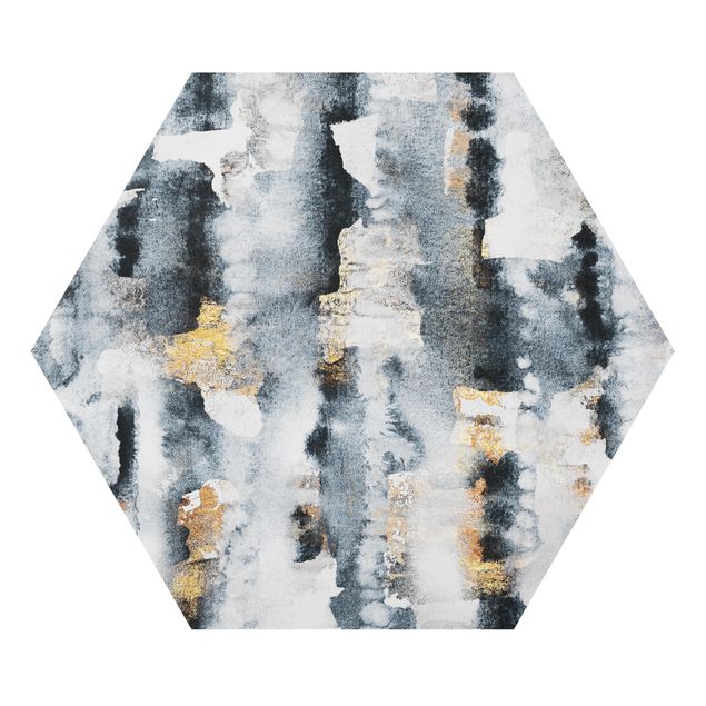 Forex hexagon - Abstract Watercolour With Gold
