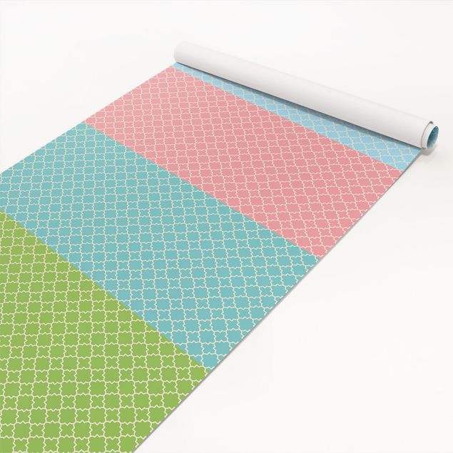 Adhesive film - Morocco Mosaic Quatrefoil Pattern In 4 Colours