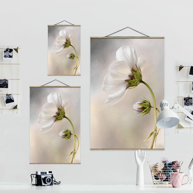 Fabric print with poster hangers - Heavenly Flower Dream
