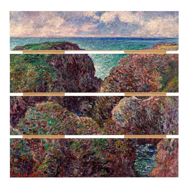 Print on wood - Claude Monet - Group of Rocks at Port-Goulphar