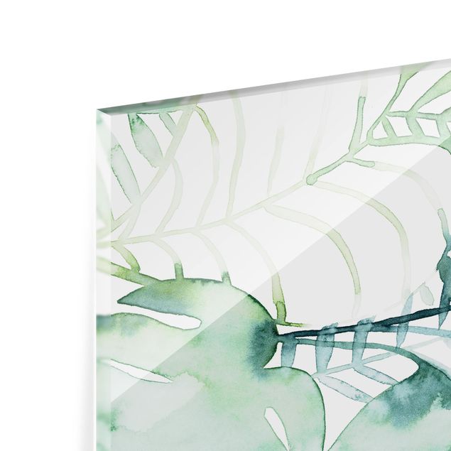 Glass Splashback - Palm Fronds In Water Color II - Landscape 3:4