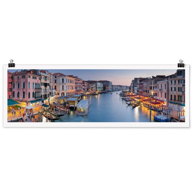 Panoramic poster architecture & skyline - Evening On The Grand Canal In Venice