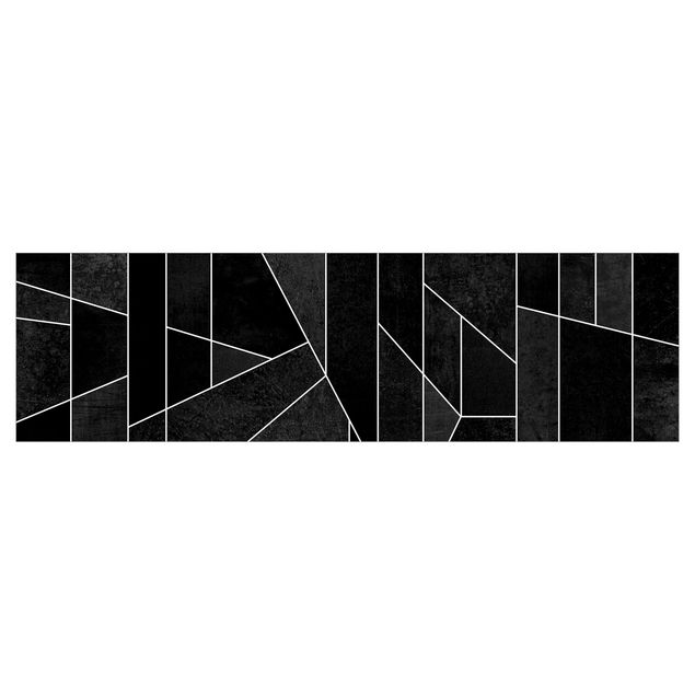 Kitchen wall cladding - Black And White Geometric Watercolour