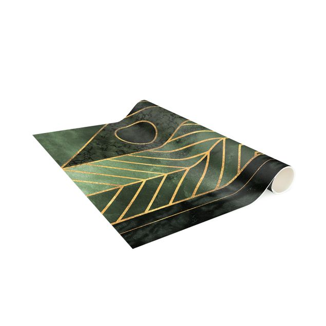 Modern rugs Geometric Shapes Emerald Gold