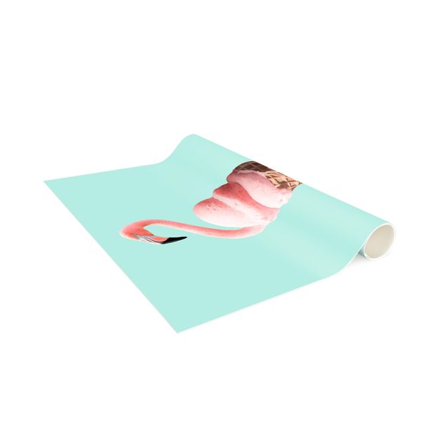 turquoise rugs for living room Ice Cream Cone With Flamingo