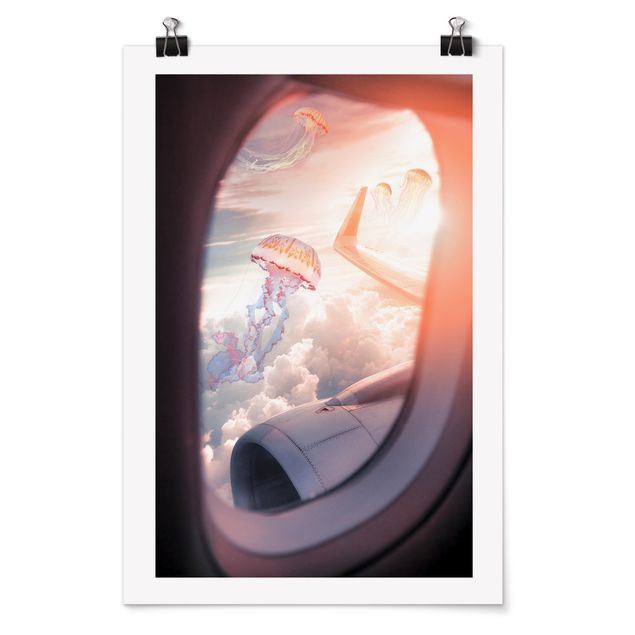 Poster - Plane With Jellyfish
