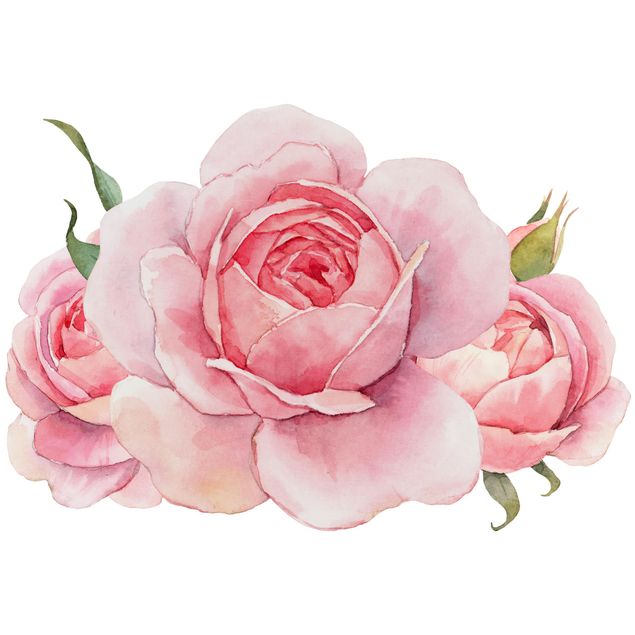 Wall decal Watercolour Pink Rose XXL