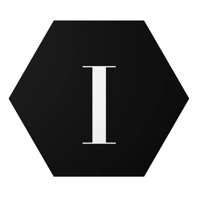 Alu-Dibond hexagon - Letter Serif Black I