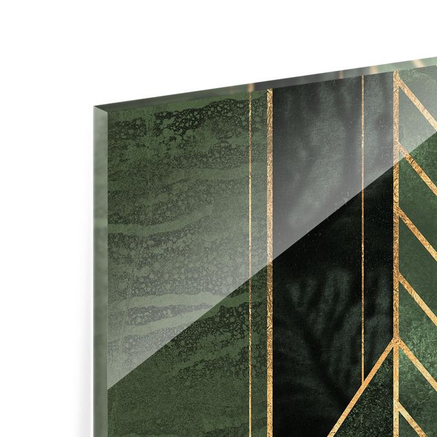 Splashback - Geometric Shapes Emerald Gold