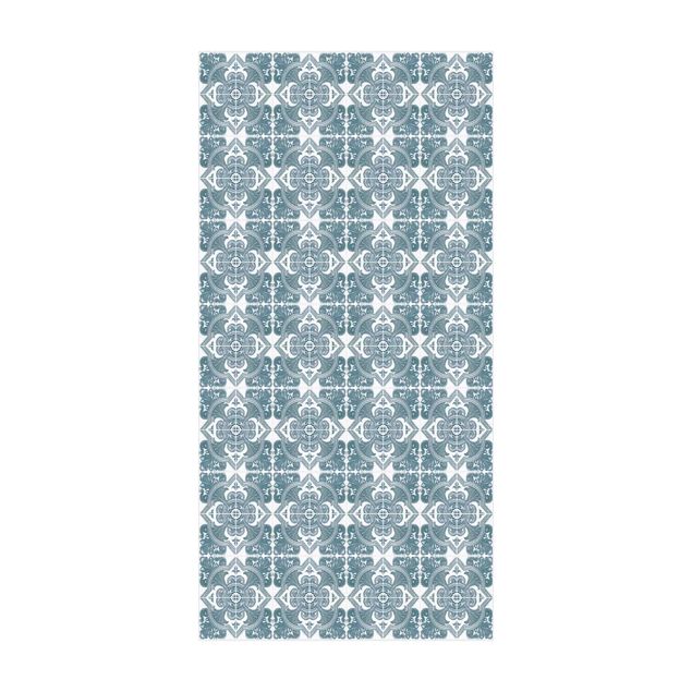 contemporary rugs Tile Pattern Lisbon Pigeon Blue