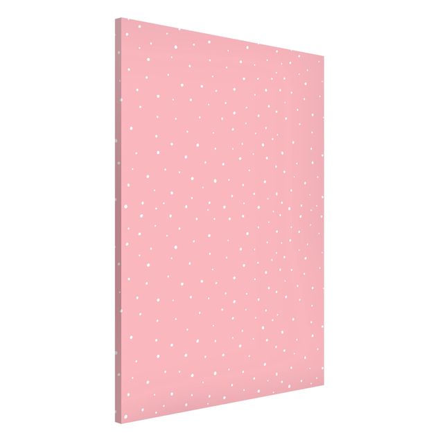Magnetic memo board - Drawn Little Dots On Pastel Pink