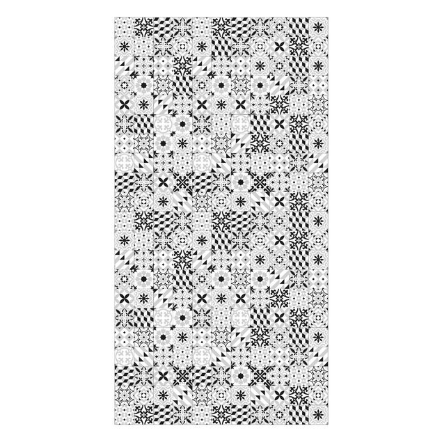 Shower wall cladding - Geometrical Tile Mix Black