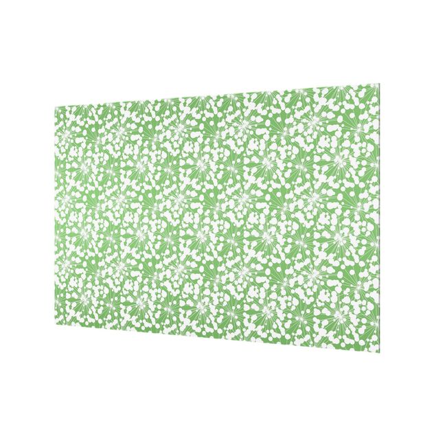 Splashback - Natural Pattern Dandelion With Dots In Front Of Green - Landscape format 3:2