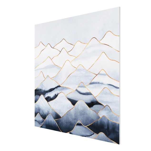 Print on forex - Watercolour Mountains White Gold