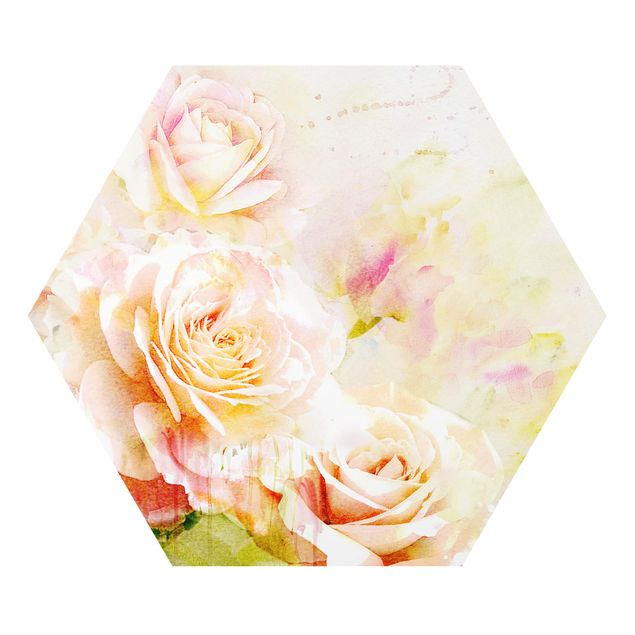 Forex hexagon - Watercolour Rose Composition