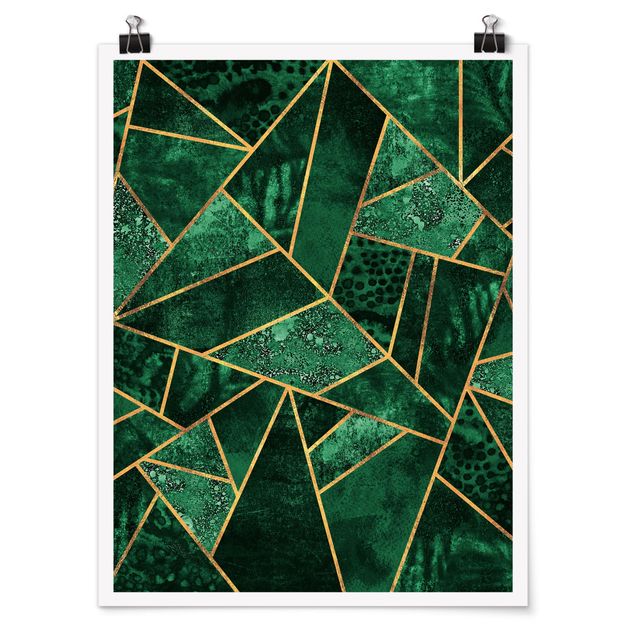 Poster - Dark Emerald With Gold