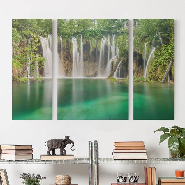 Print on canvas 3 parts - Waterfall Plitvice Lakes