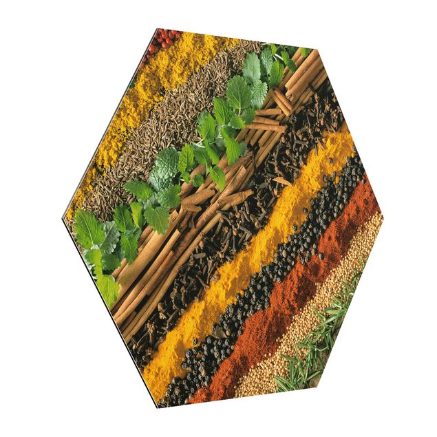Alu-Dibond hexagon - Bands of Spices
