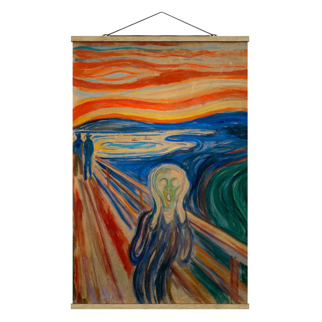 Fabric print with poster hangers - Edvard Munch - The Scream