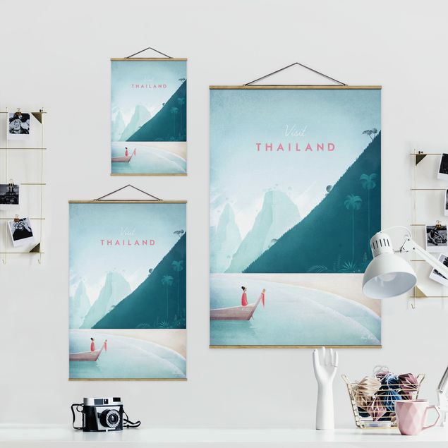 Fabric print with poster hangers - Travel Poster - Thailand