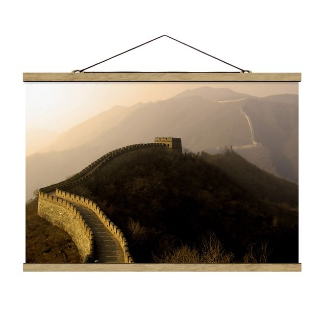 Fabric print with poster hangers - Sunrise Over The Chinese Wall
