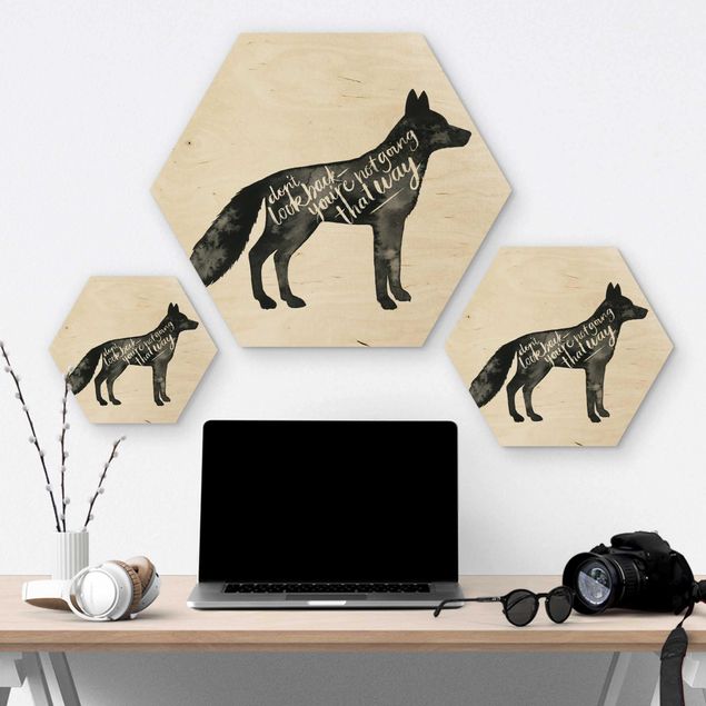 Wooden hexagon - Animals With Wisdom - Fox