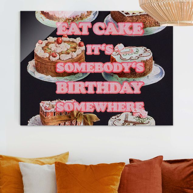 Magnettafel Glas Eat Cake It's Birthday
