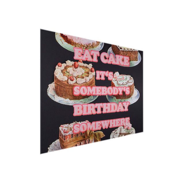Glass print - Eat Cake It's Birthday - Landscape format 4:3