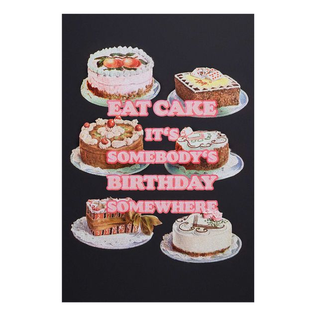 Glass print - Eat Cake It's Birthday - Portrait format 2:3