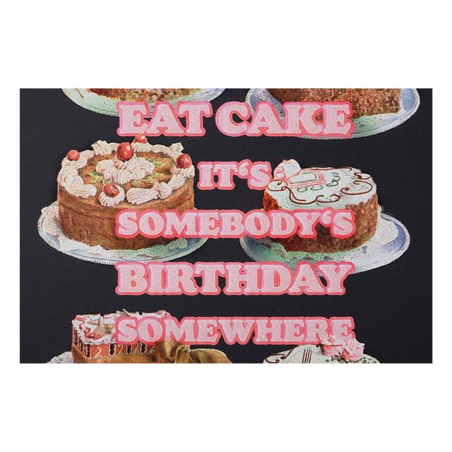 Glass print - Eat Cake It's Birthday - Landscape format 3:2