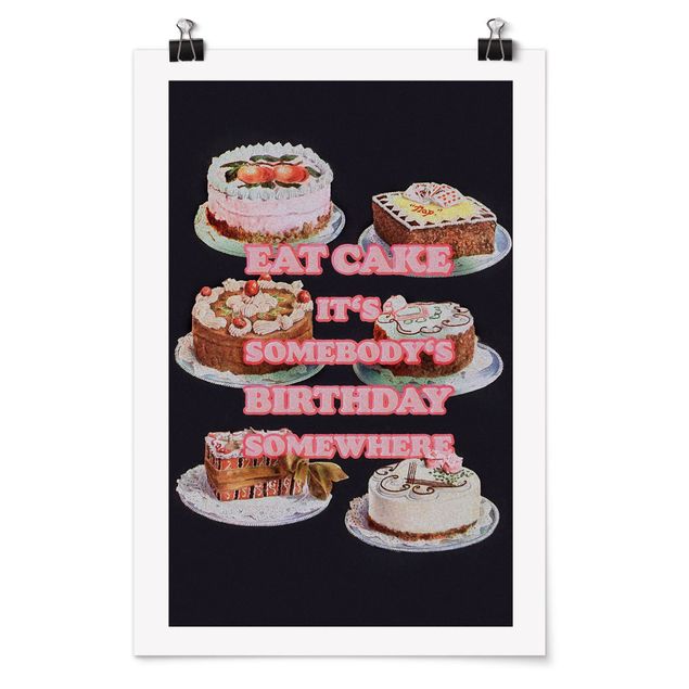 Poster art print - Eat Cake It's Birthday - 2:3