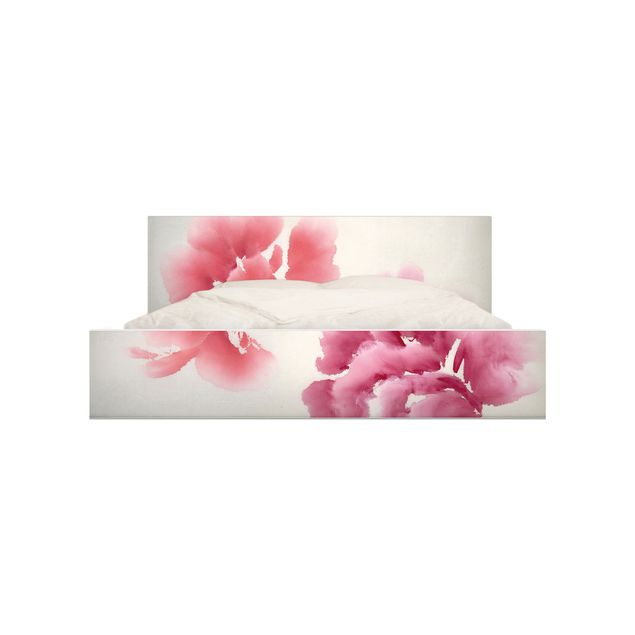 Adhesive film for furniture IKEA - Malm bed 140x200cm - Artistic Flora II