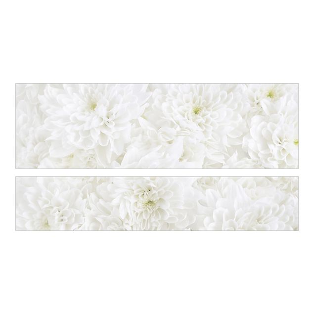 Adhesive film for furniture IKEA - Malm bed 140x200cm - Dahlias Sea Of Flowers White