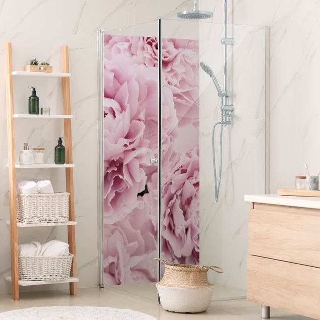 Shower wall cladding - Pink Peonies