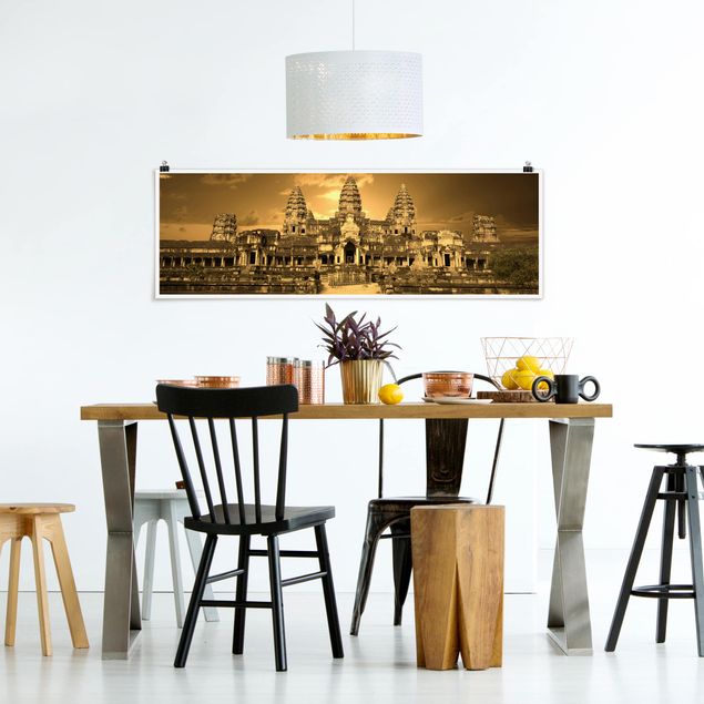 Panoramic poster architecture & skyline - Temple