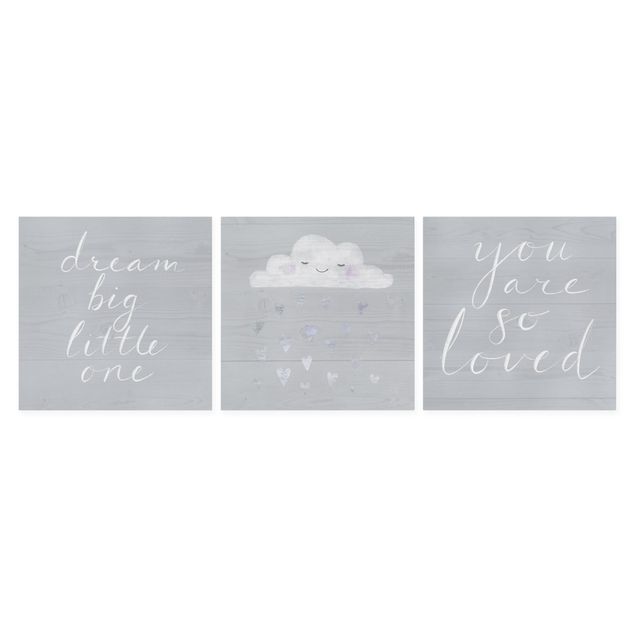 Print on canvas - Cloud With Sayings Gray Set I