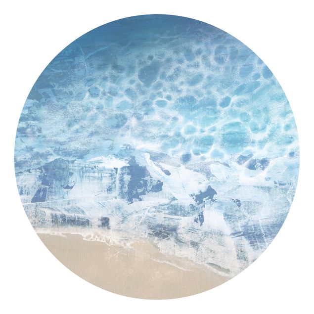 Self-adhesive round wallpaper beach - Tides In Color II