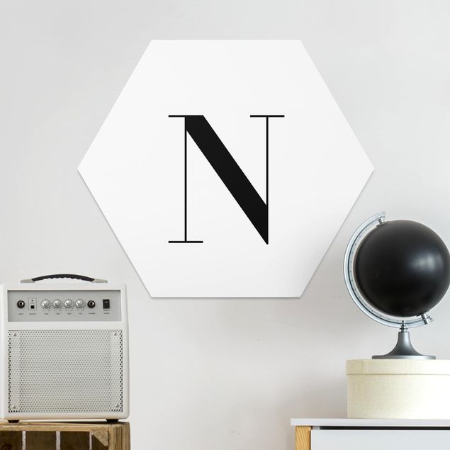 Forex hexagon - Letter Serif White N