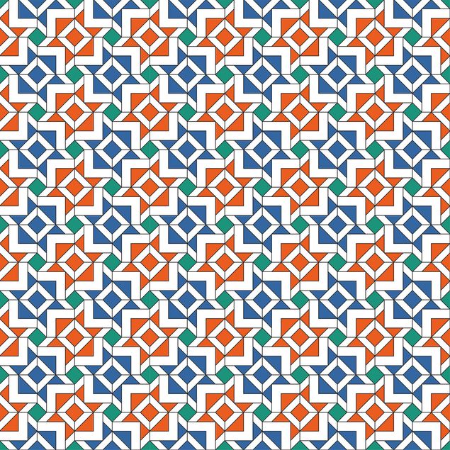 Adhesive film - Arabic Tile Pattern With Very Beautiful Colour Scheme