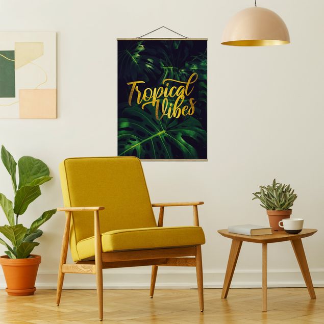Fabric print with poster hangers - Jungle - Tropical Vibes