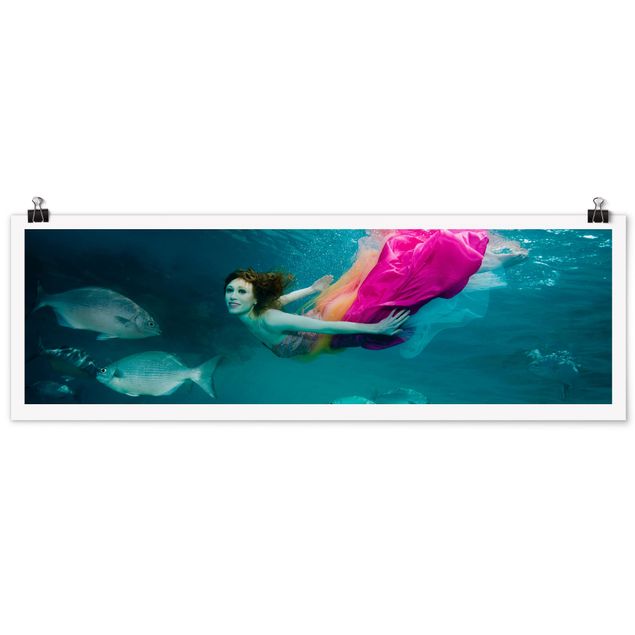 Panoramic poster nude & erotic - Underwater Beauty