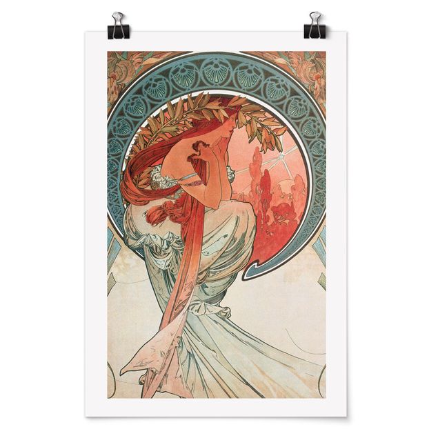 Poster art print - Alfons Mucha - Four Arts - Poetry
