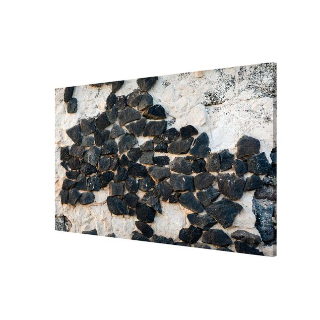 Magnetic memo board - Wall With Black Stones