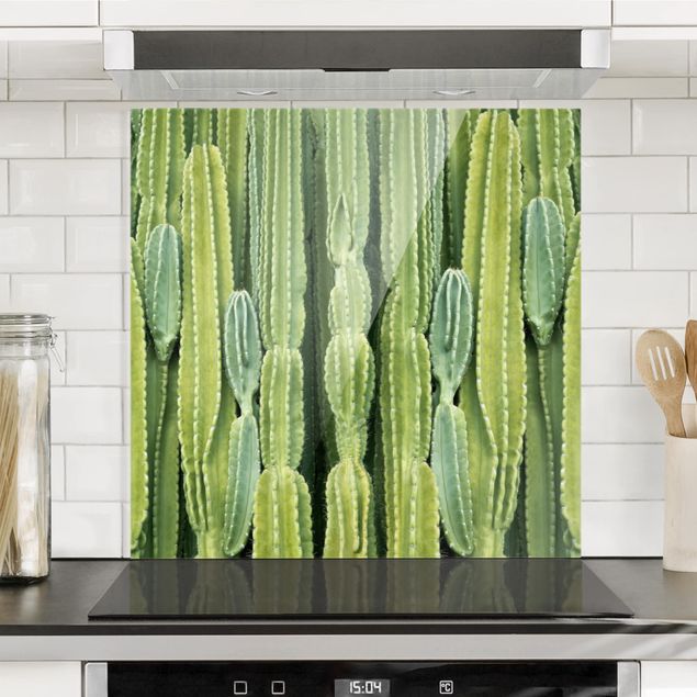 Glass splashback flower Cactus Wall