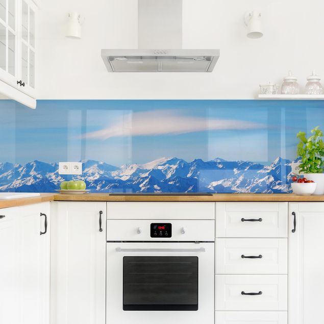 Kitchen wall cladding - Snowy Mountain Landscape