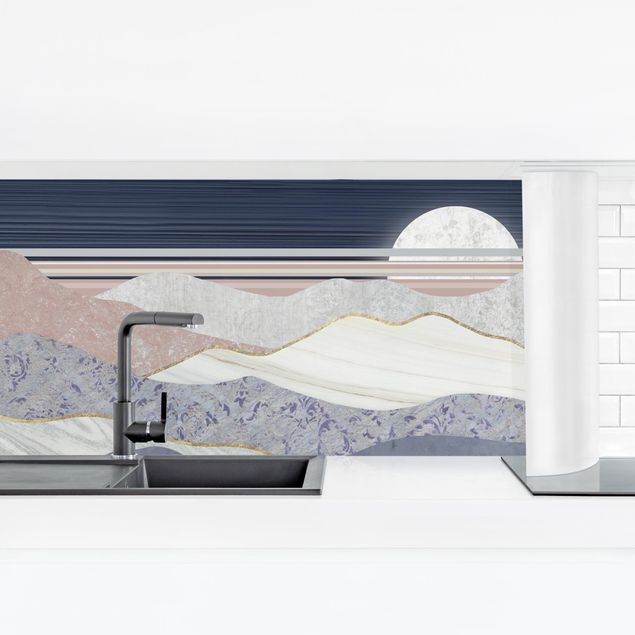 Kitchen wall cladding - Wavey Mountain Landscape